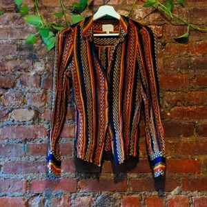 Sézan size 36 long sleeved sheer blouse.
